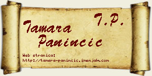 Tamara Paninčić vizit kartica